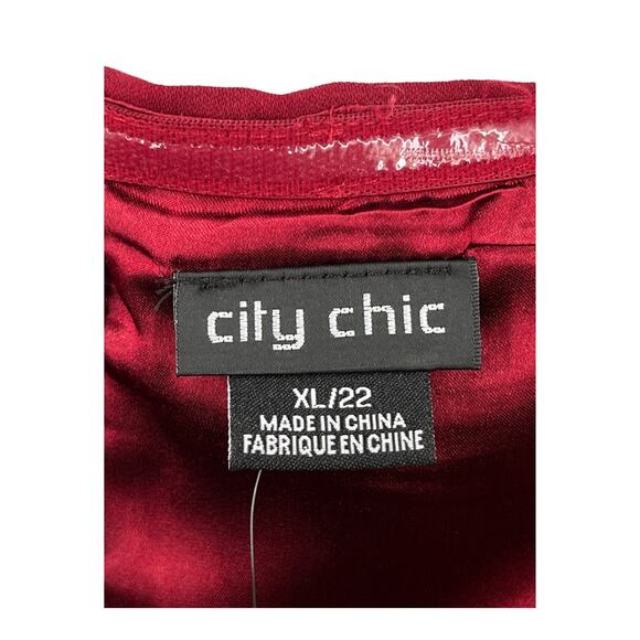 City Chic dress off shoulder Tux Mini red size XL 22 - Picture 4 of 10
